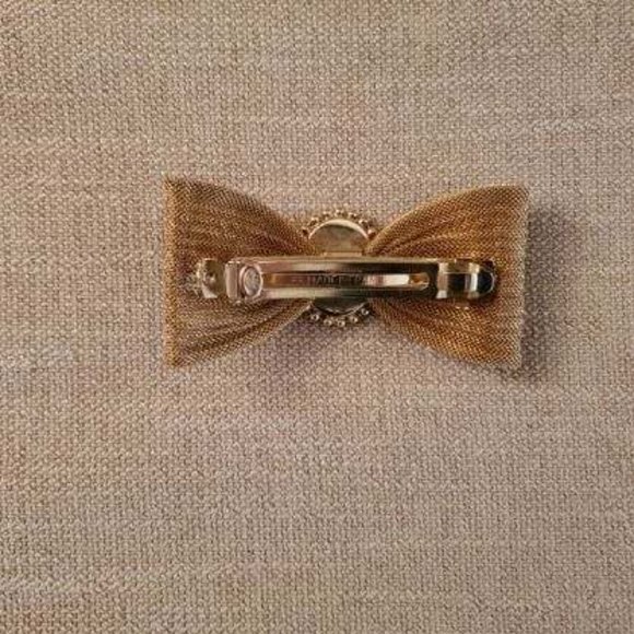 Vintage Gold Tone Cameo Hair Barrette - Picture 4 of 4